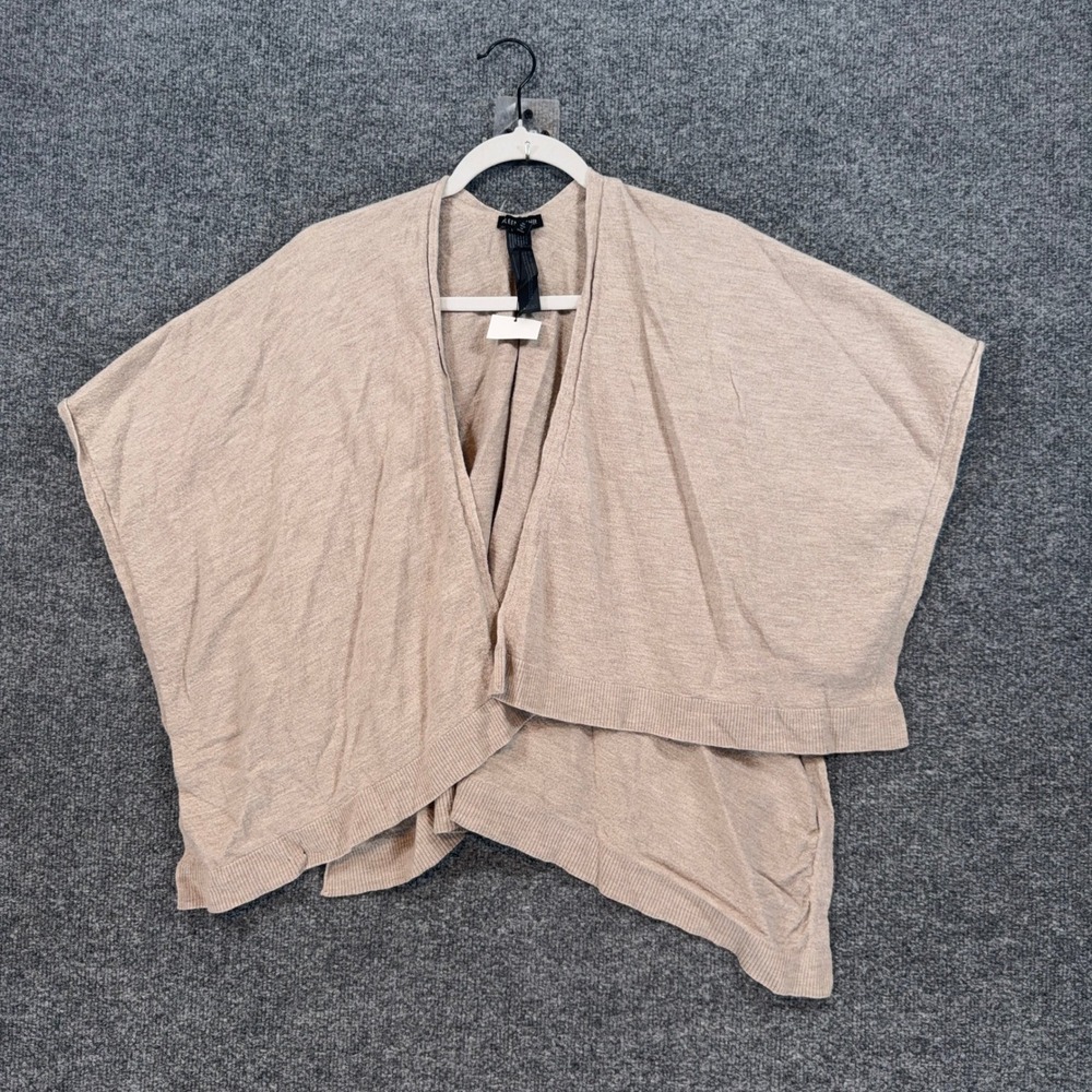 Eileen Fisher Cardigan Women OS Beige Merino Wool Draped Open Front Kimono NEW